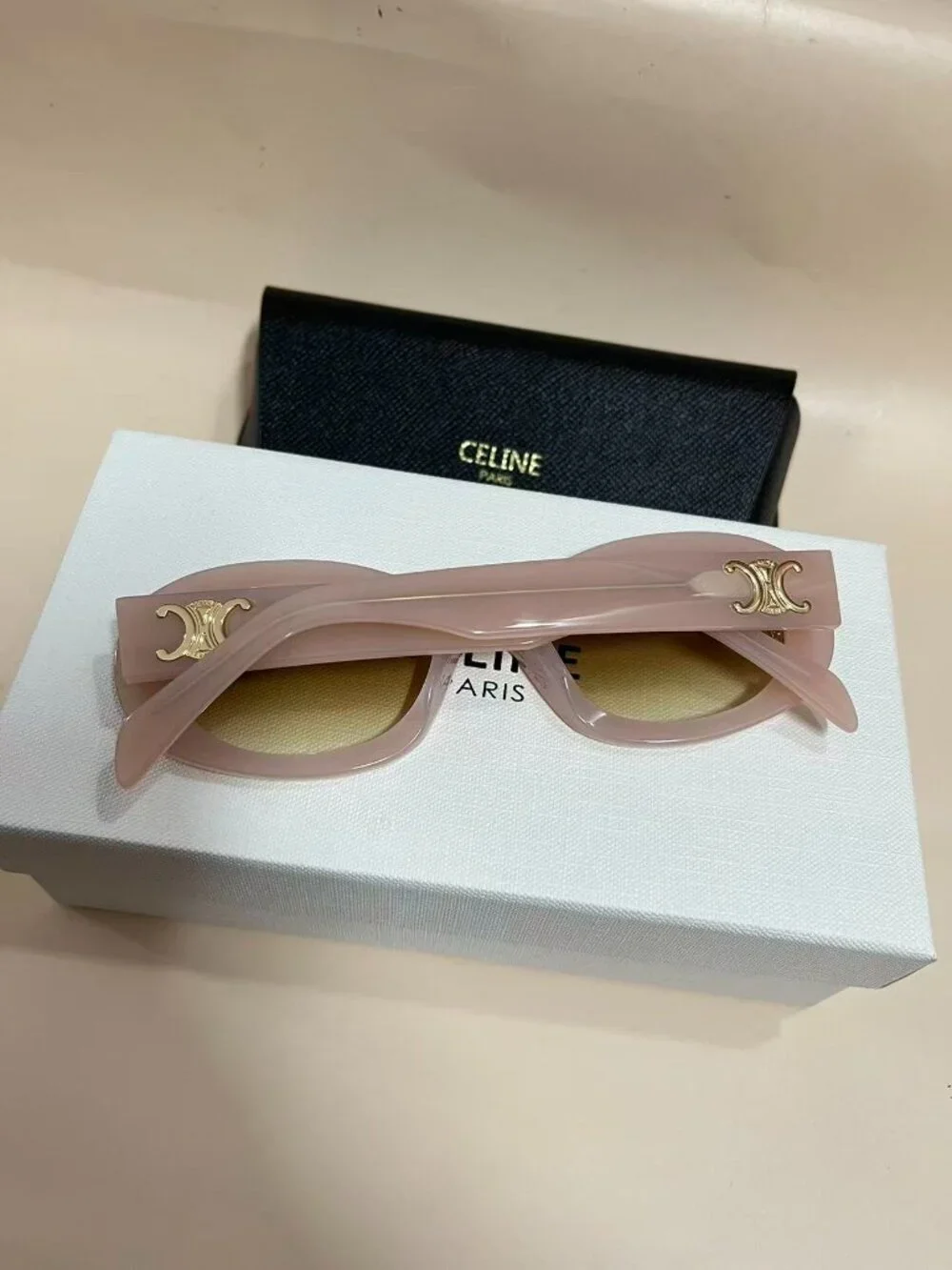 Celine Oval Pink Sunglasses - Smoky Brown Lenses - Brand New - Picture 8 of 8